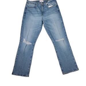 Frame Women's Size 29 / 8 Le High Rise Straight Fit Demarco Rips Blue Jeans